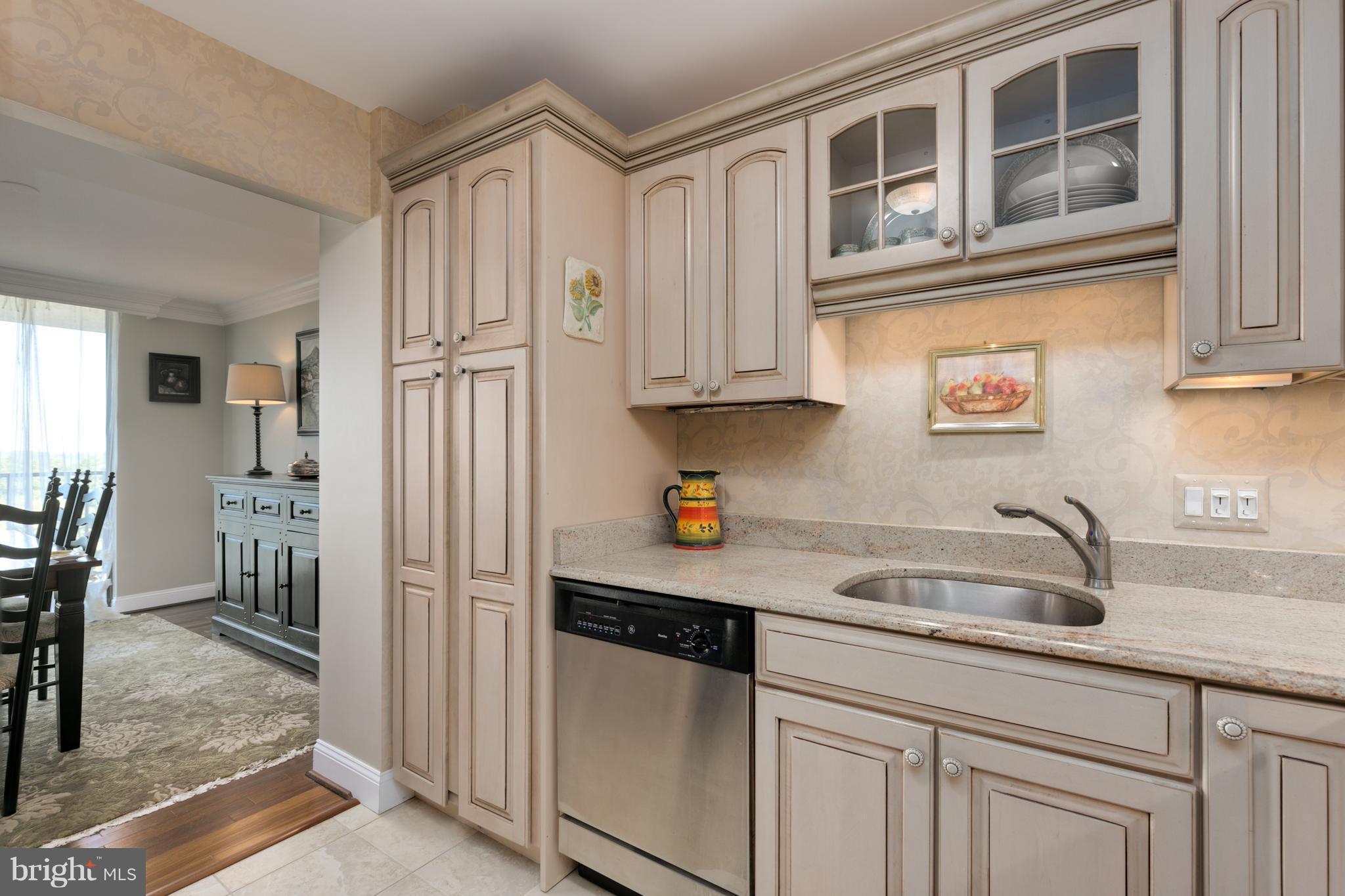 6800 Fleetwood Road, Unit 1017 McLean, VA 22101 - Photo 10 of 24 a kitchen with stainless steel appliances granite countertop a sink and a refrigerator