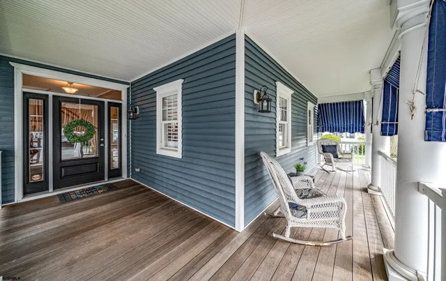 a view of dining room and wooden floor
