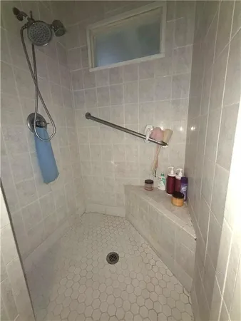a bathroom with a shower