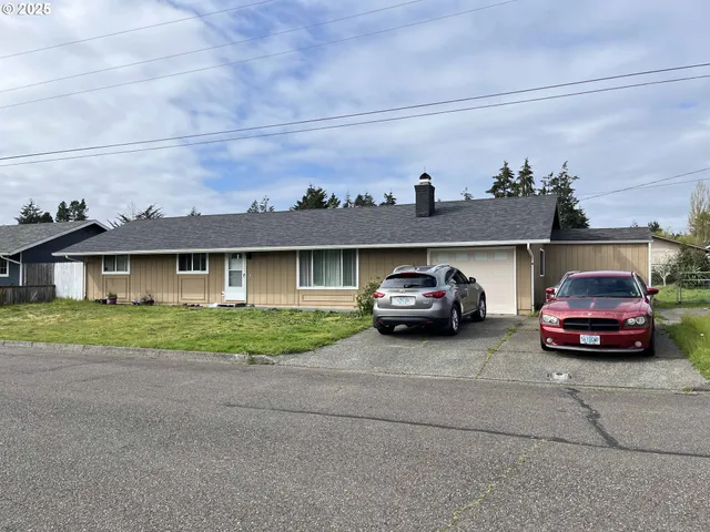 a view of a car parked in front of a house