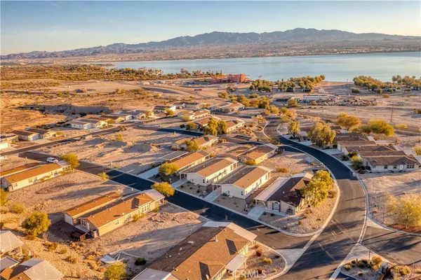an aerial view of residential building with outdoor space