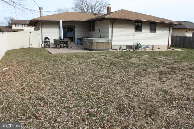 a front view of a house with patio