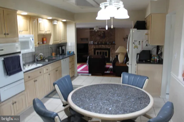 a view of kitchen and living room