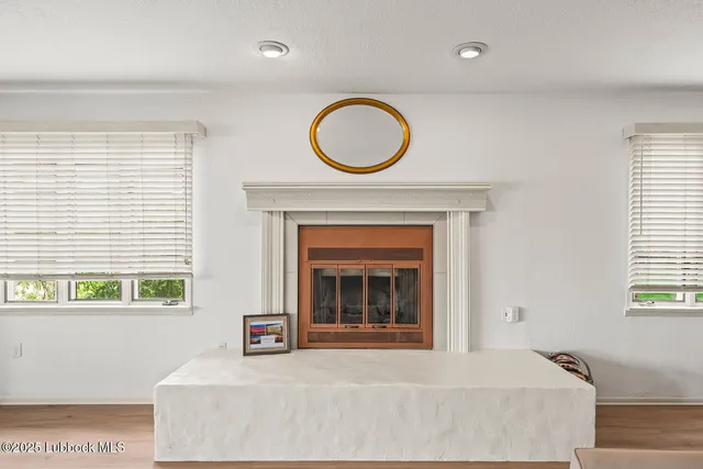 a living room with furniture and view of living room