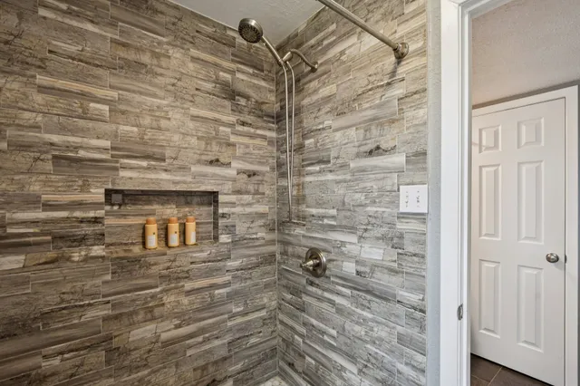 a bathroom with a shower