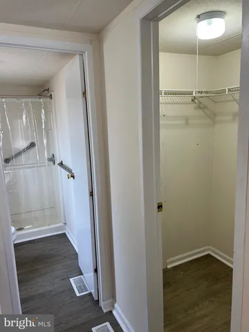 wooden view of a bathroom