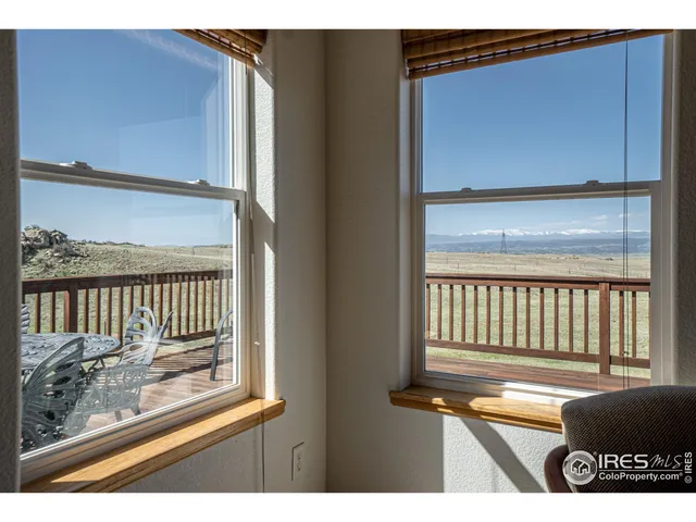 a view of a balcony with a door