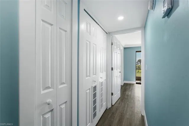 a view of a hallway with a elevator