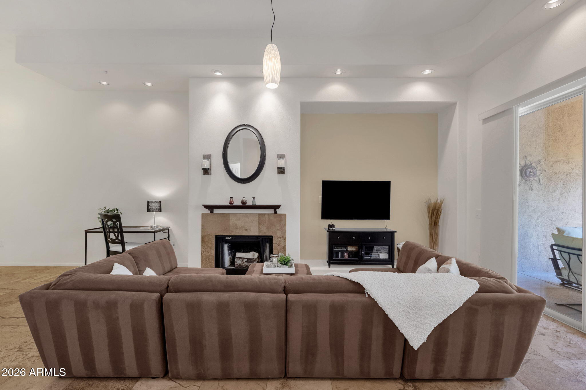 8245 East Bell Road, Unit 208 Scottsdale, AZ 85260 - Photo 24 of 46 Fireplace and media niche