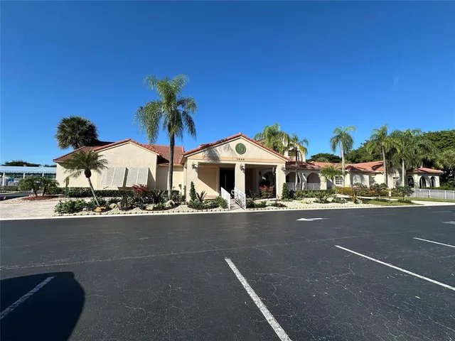 a view of an outdoor space and tennis court