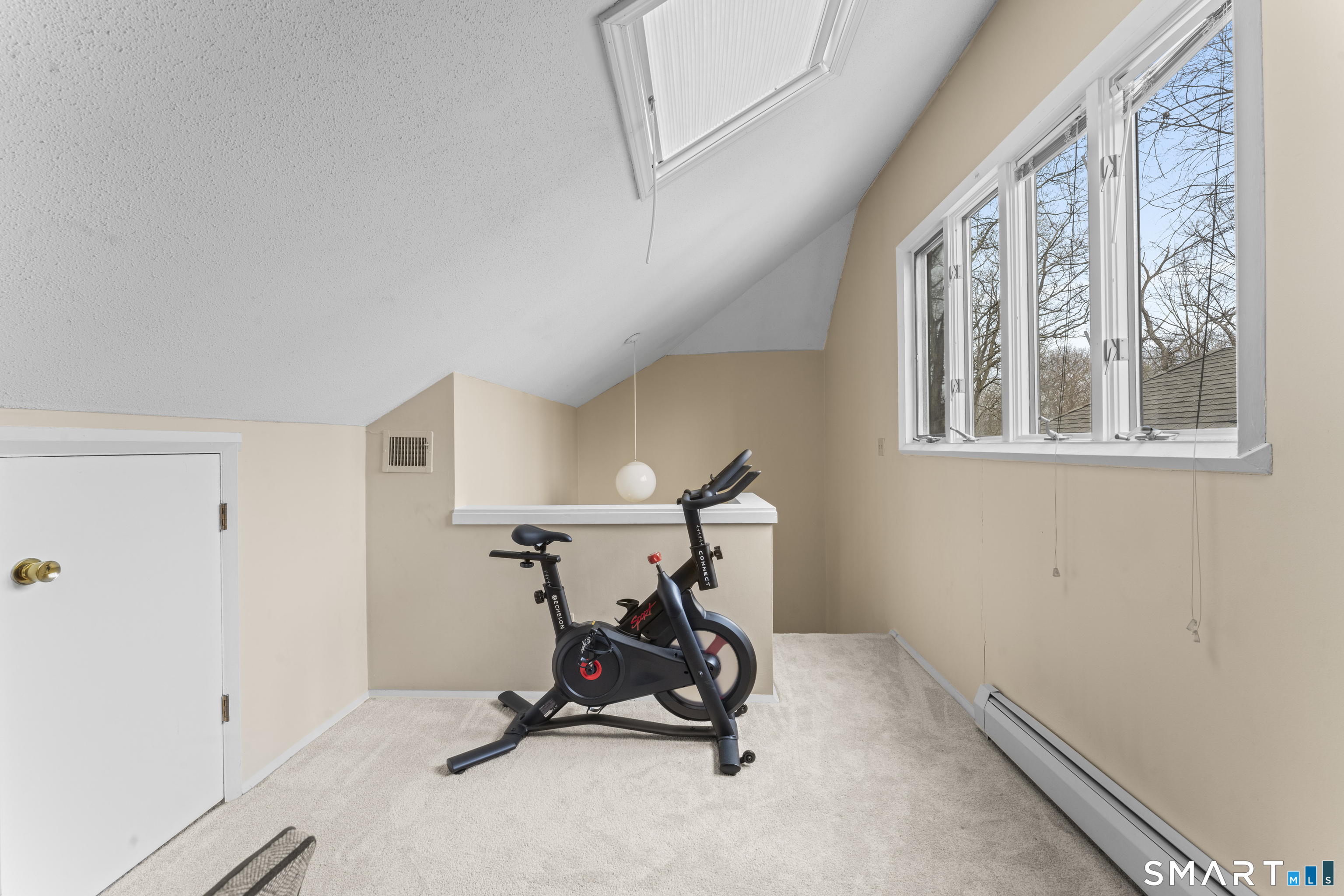 5 Talcott Ridge Road, Unit F Farmington, CT 06032 - Photo 25 of 31 Upper-Level Loft - Loft-style bonus space with skylight and sloped ceilings, offering flexible use as an office or additional living area.