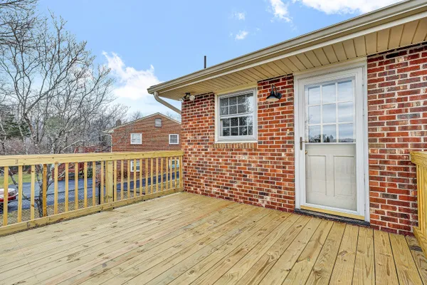 a view of a wooden deck