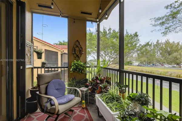 a view of a garden with lake view