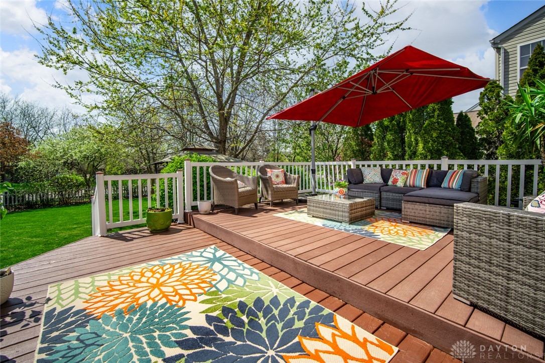 55 Janney Lane Springboro, OH 45066 - Photo 15 of 38 This spacious wooden deck offers an ideal setting for outdoor entertaining and relaxation.