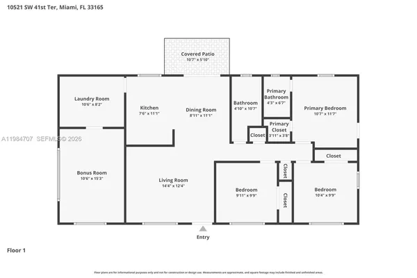 $749,900 | 10521 Southwest 41st Terrace, Miami, FL 33165