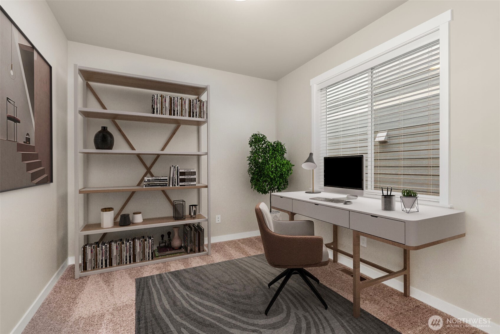 7308 Jenner Street Southwest Tumwater, WA 98512 - Photo 14 of 40 a work room with furniture and a potted plant