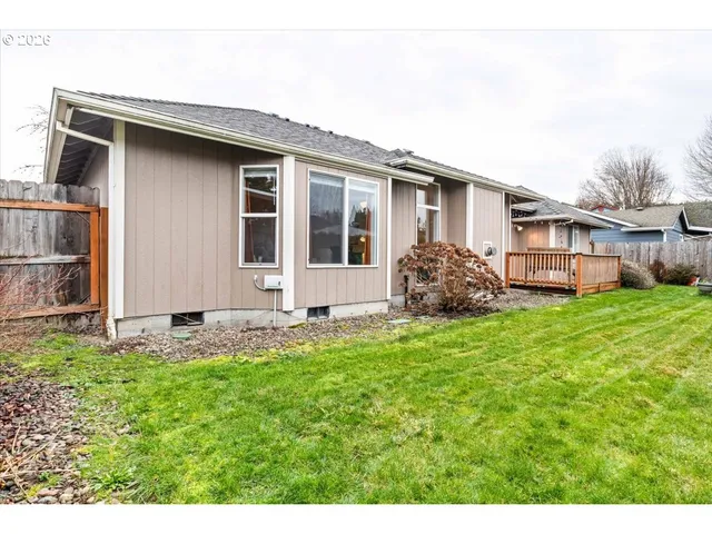 a house view with a garden space