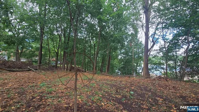 a backyard of a house with a trees
