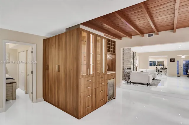 a spacious bathroom with a tub and shower