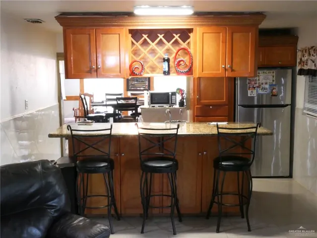 a kitchen with lots of counter top space