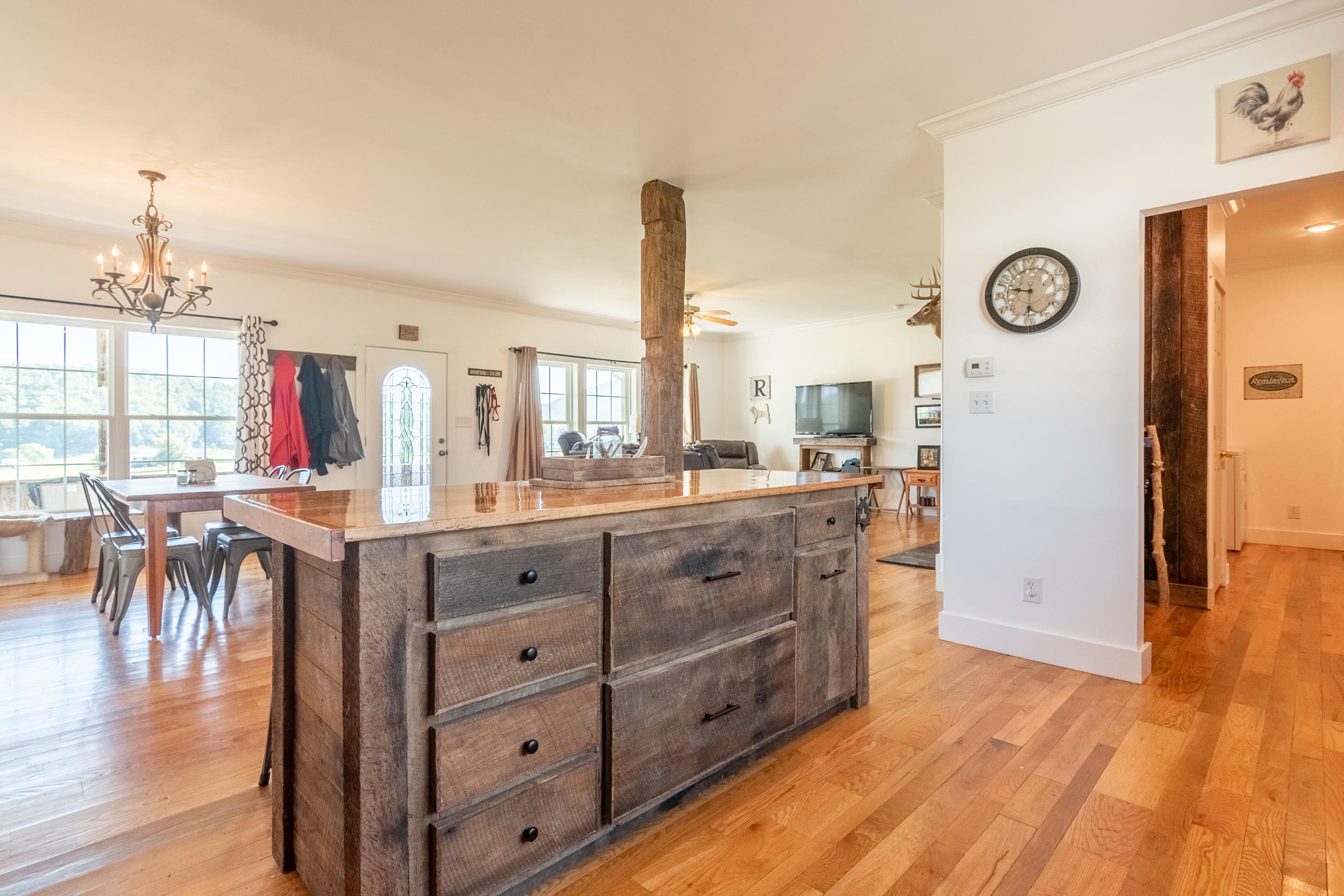 3850 Hopper Lane Riner, VA 24149 - Photo 35 of 50 a room with lots of wooden furniture and a view of living room