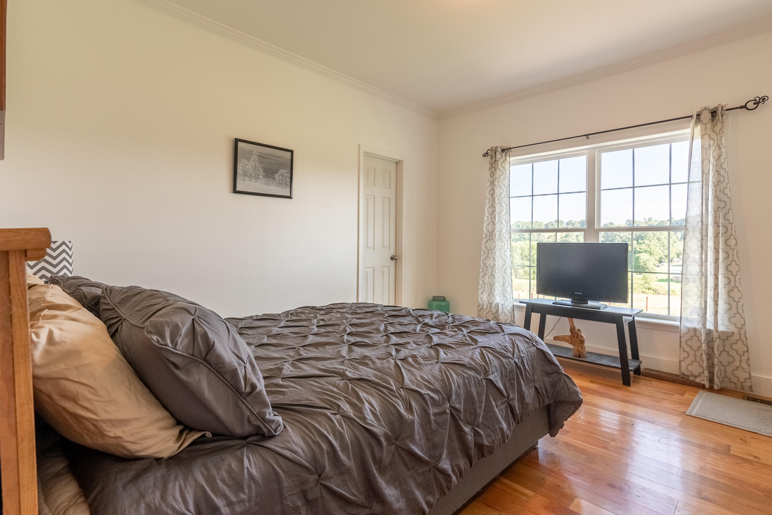 3850 Hopper Lane Riner, VA 24149 - Photo 44 of 50 a bedroom with a bed and a flat screen tv