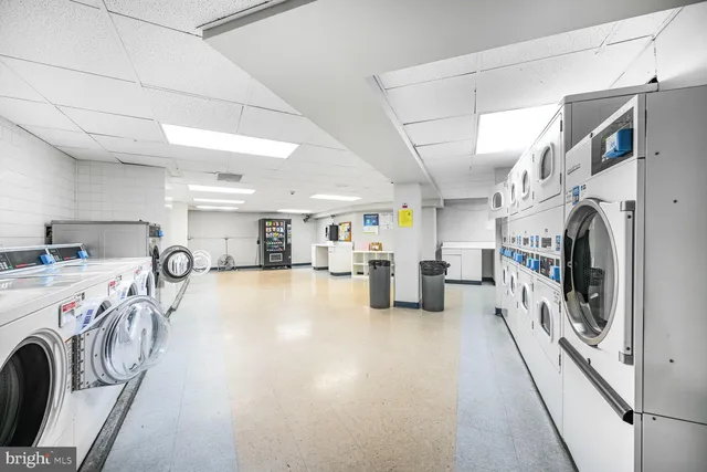 a view of kitchen and washer and dryer
