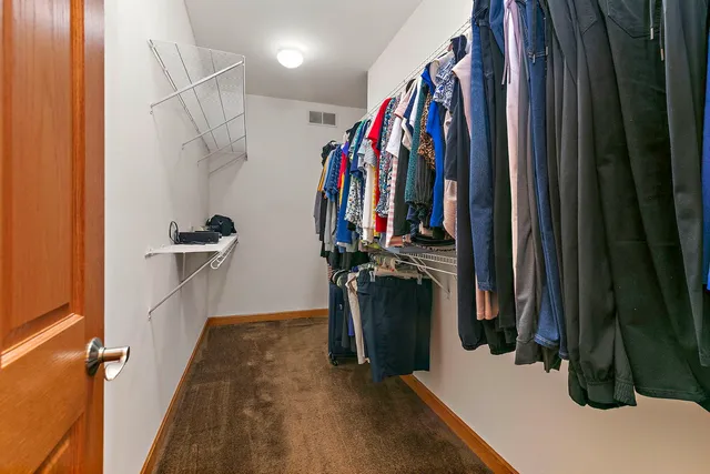 a view of a closet with storage
