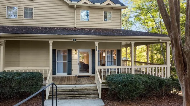 a view of a house with a balcony