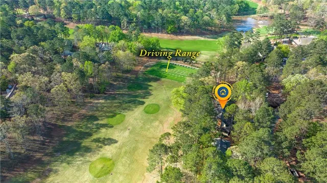 a view of a sign in a garden