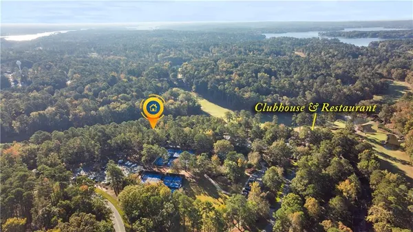 a view of a lake from a yard