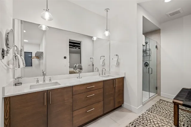 a bathroom with a shower