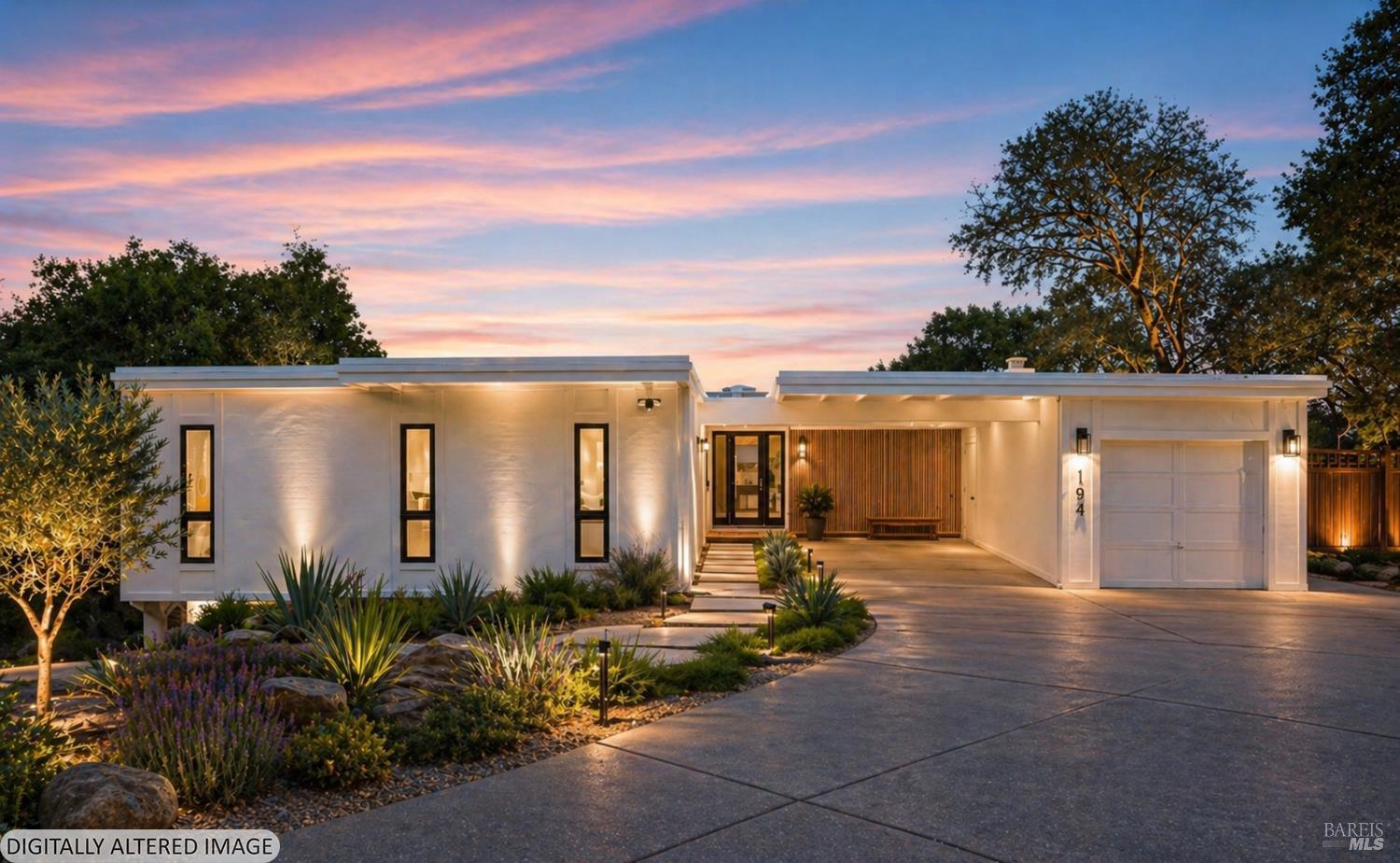 194 Maestro Road Novato, CA 94947 - Photo 43 of 44 Here is a rendering of how you could decorate the front of the home with additional landscaping and wood paneling.