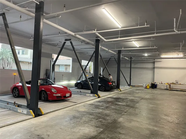 a view of a car garage