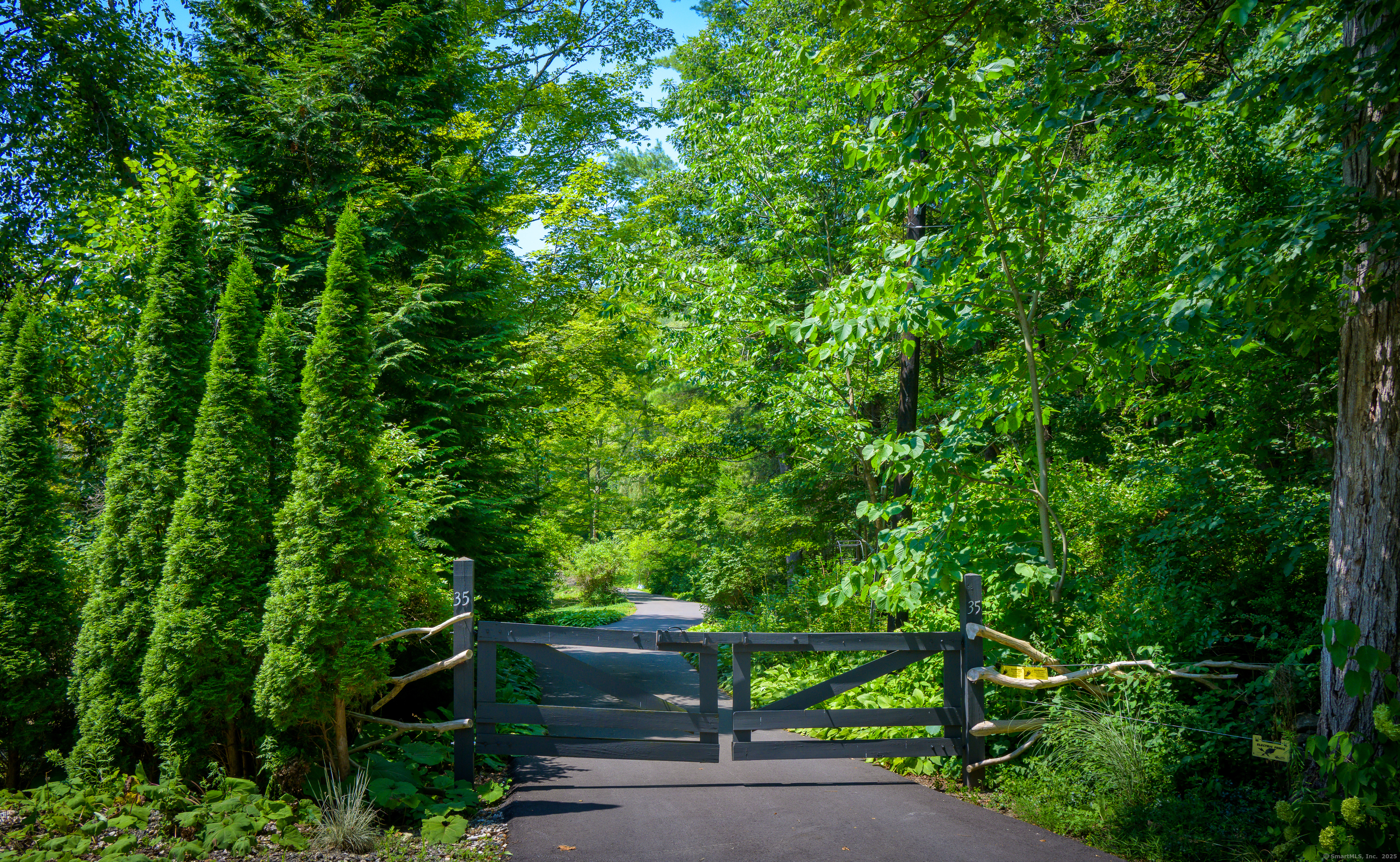 a backyard of a house with lots of green space