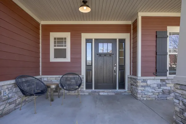 a front view of a house