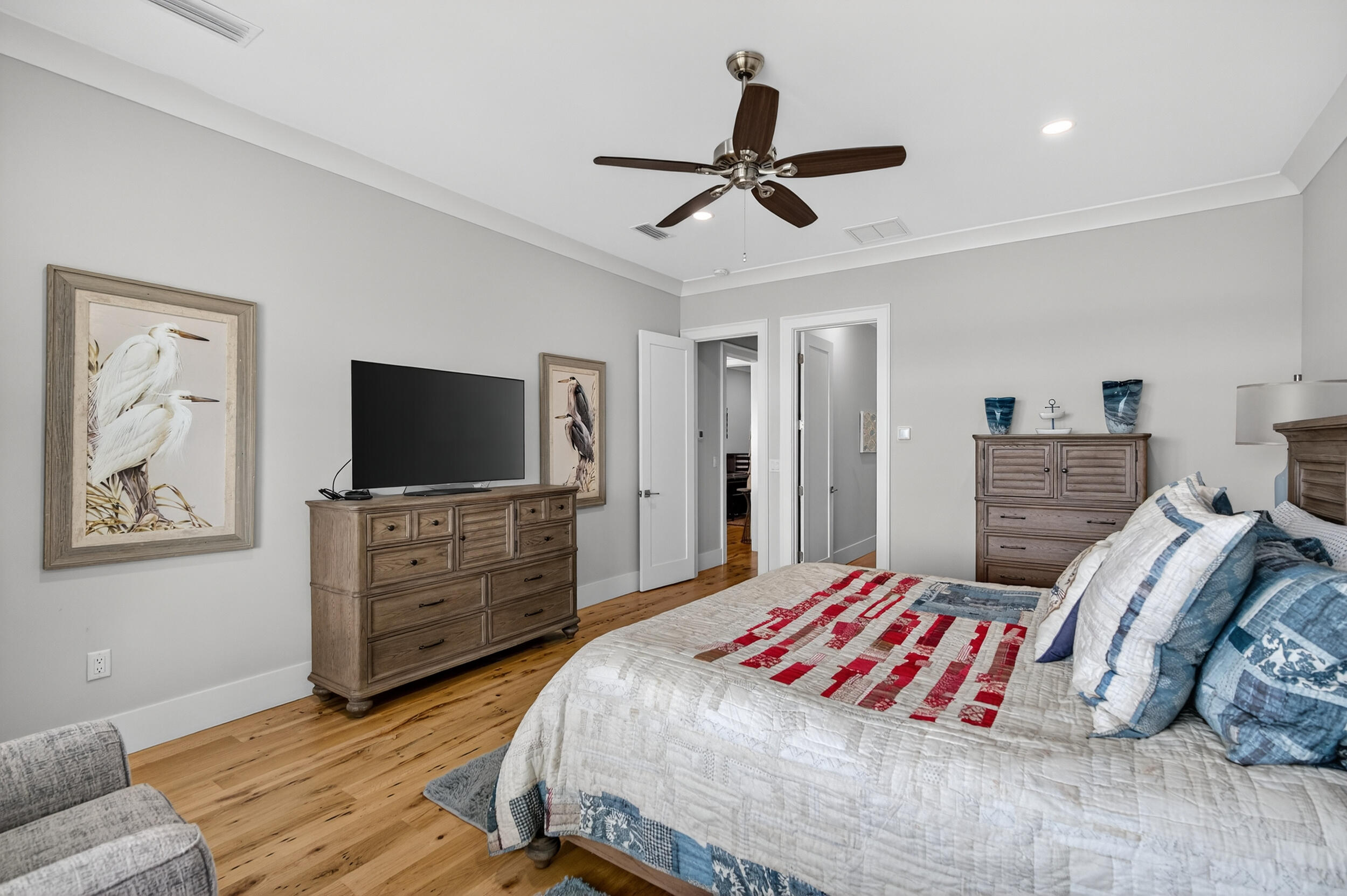 901 Peacock's Point Drive Destin, FL 32541 - Photo 26 of 64 a bedroom with a bed and a flat screen tv