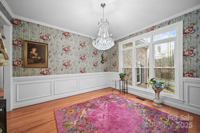 a living room with a large window