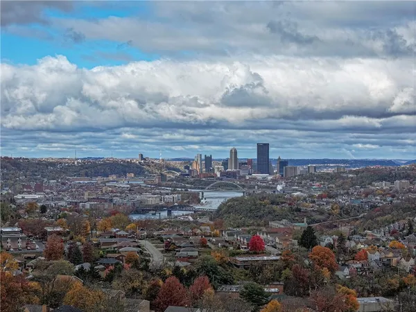 an aerial view of a city