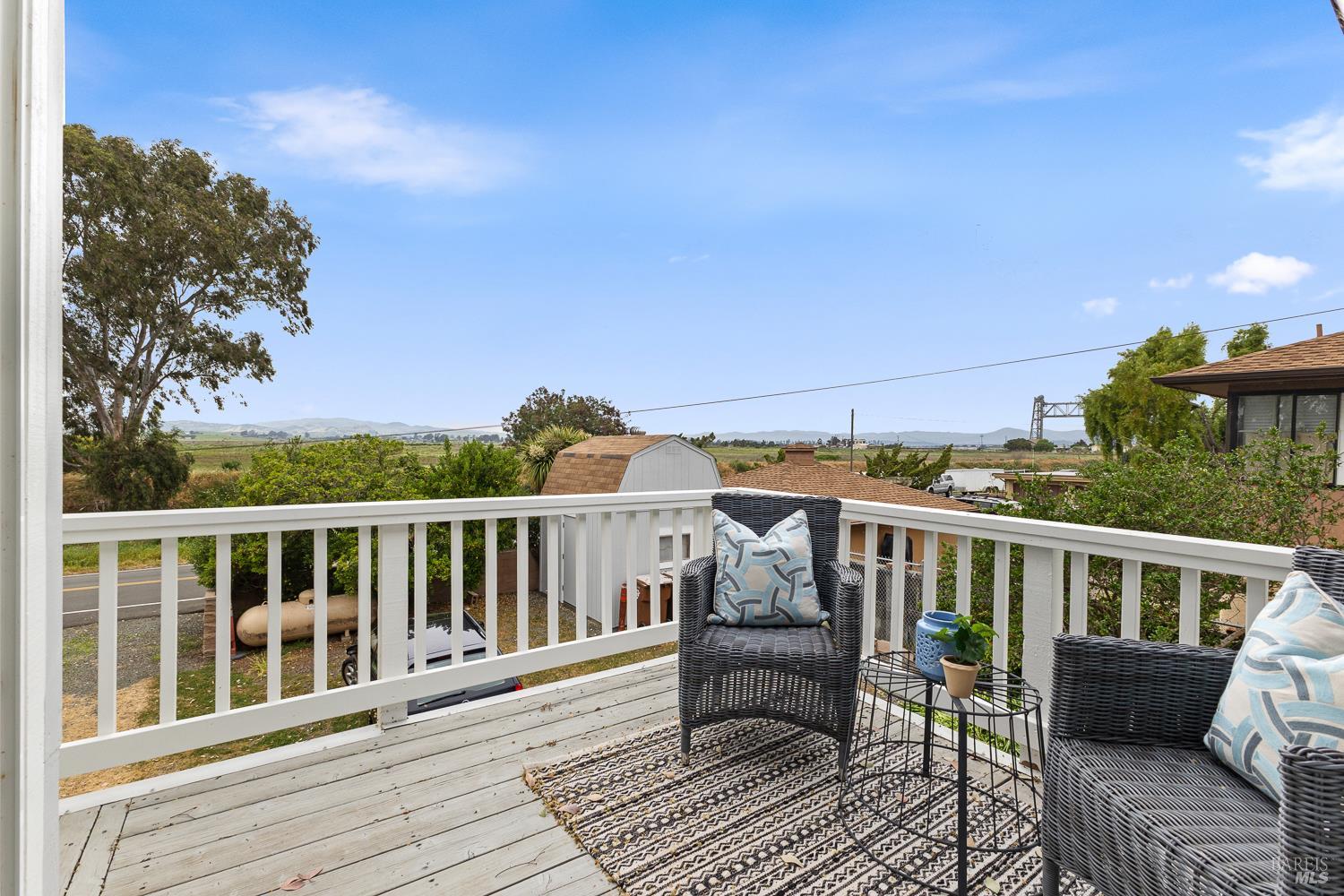 1636 Milton Road Napa, CA 94559 - Photo 15 of 66 Primary bedroom deck with views of the wetlands.