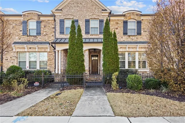 front view of a brick house