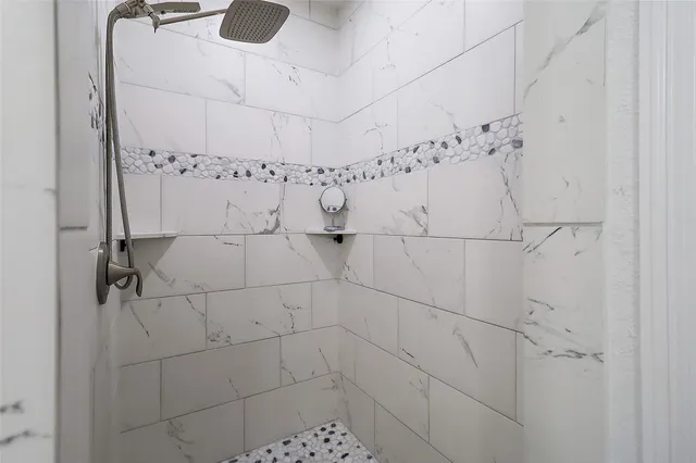 a bathroom with a shower