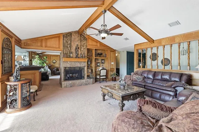 a kitchen with lots of counter top space