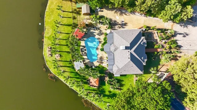 an aerial view of a house