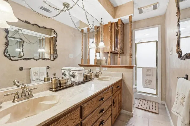 a view of a park with palm trees