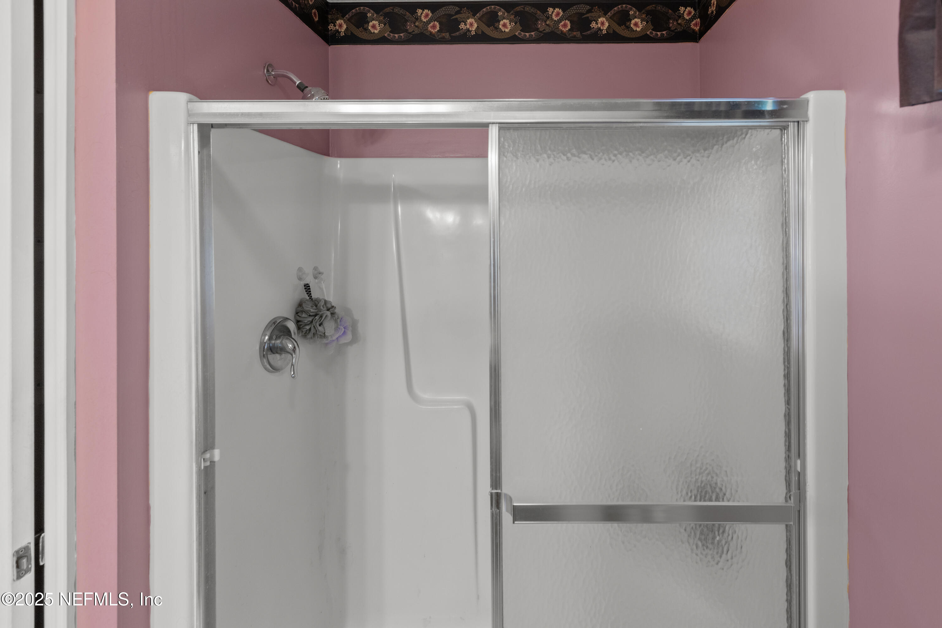 618 Southeast 44th Street Keystone Heights, FL 32656 - Photo 56 of 66 a bathroom with a glass shower door