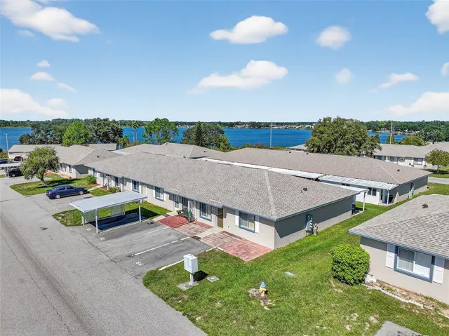 an aerial view of a house