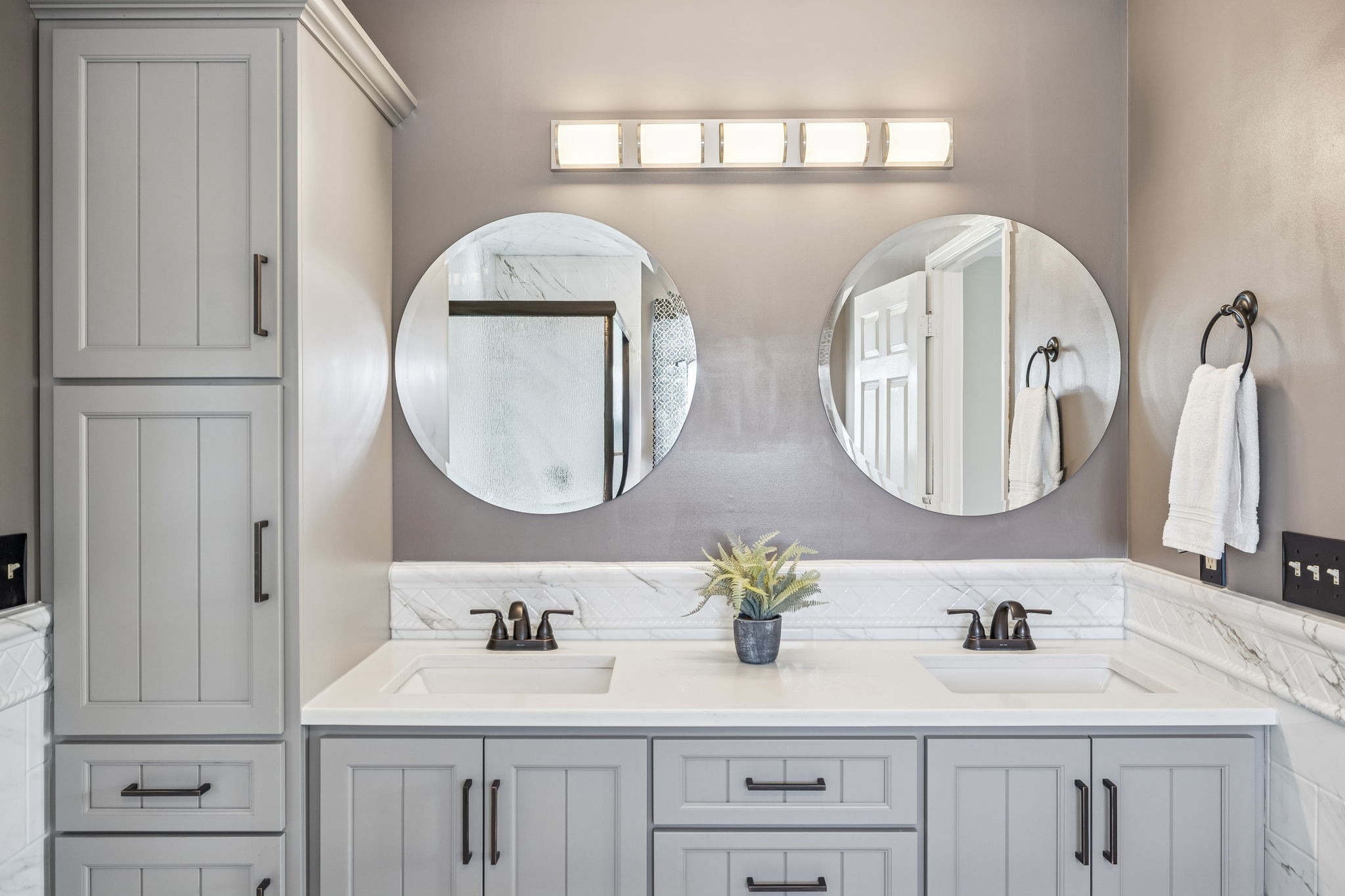 162 Pigeon Roost Road Brush Creek, TN 38547 - Photo 26 of 50 a bathroom with a double vanity sink and a mirror