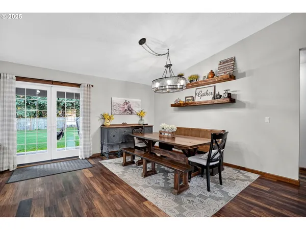 a workspace with wooden floor