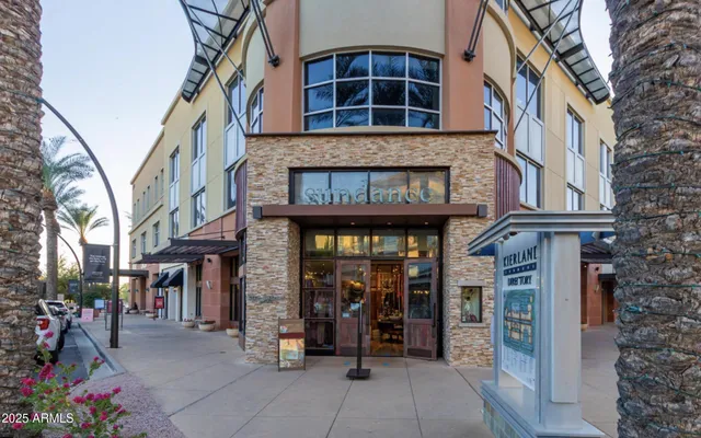 a view of street with entrance to building